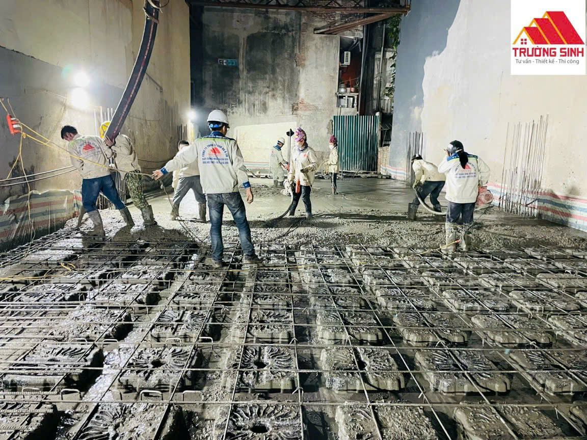 đổ  bê  tông liền khối