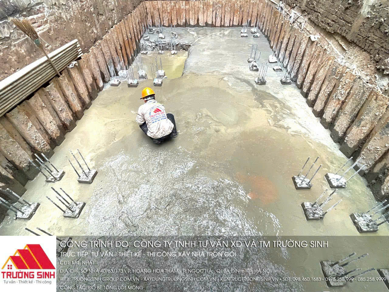 đổ bê tông lót móng