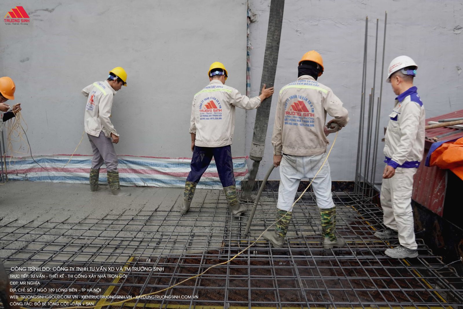 TRường Sinh áp dụng biện pháp đổ bê tông toàn khối Cột + Dầm + Sàn