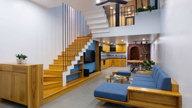 Phương án lệch tầng giúp tăng độ thoáng cho nhà hẹp