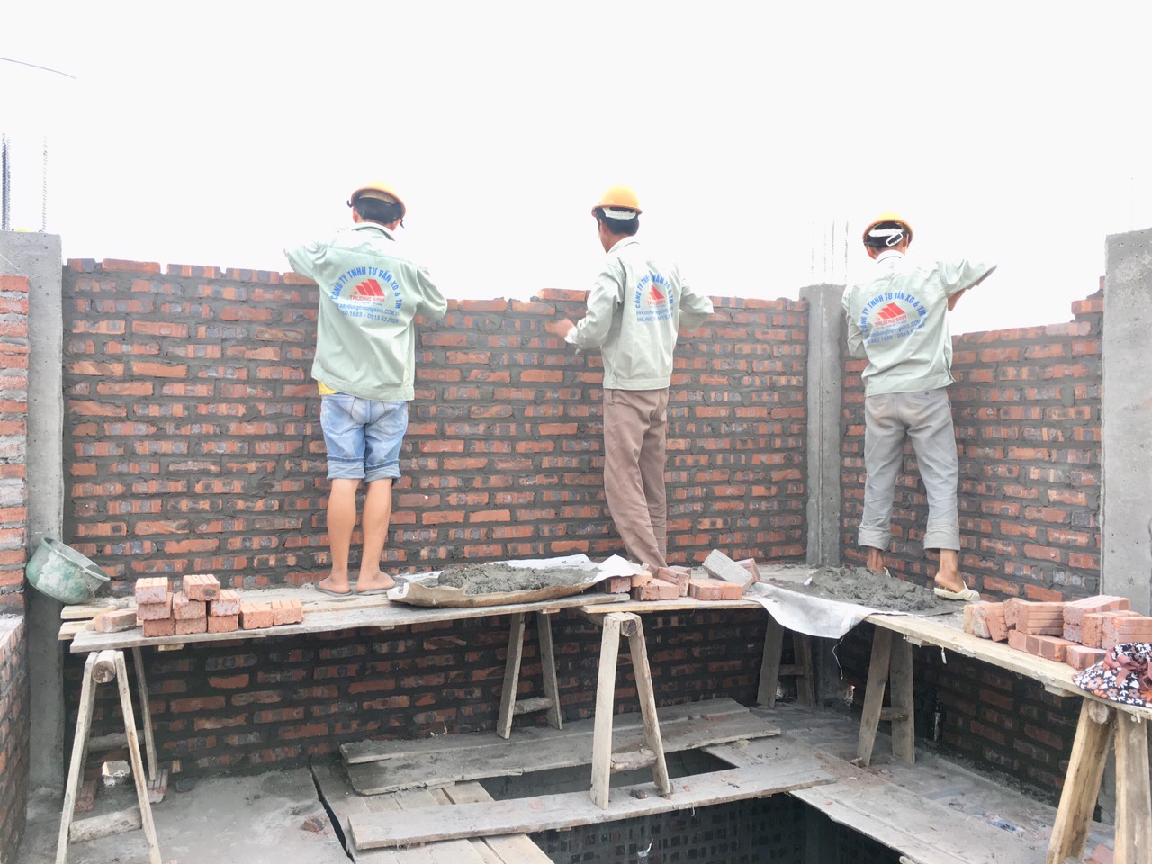 Dự án xây nhà trọn gói 4,5 tầng cho anh Sáng tại Hoài Đức, Hà Nội
