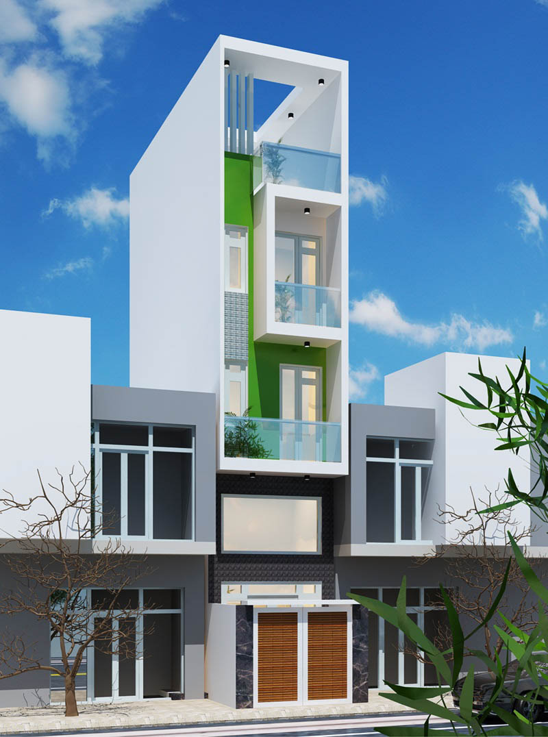 Nhà phố tối ưu hóa cho mặt tiền 2m