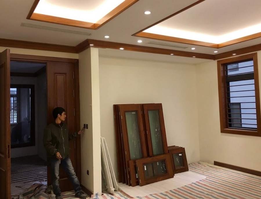 Chuẩn bị vật tư để hoàn thiện phòng ngủ