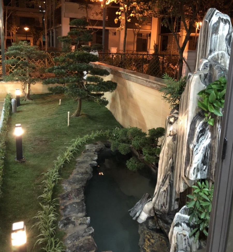 Hoàn thiện bể cá ở sân vườn