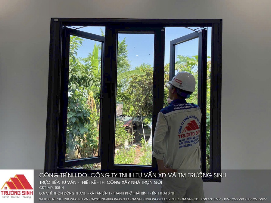 Cửa sổ 2 cánh nhôm kính đẹp cho nhà ở hiện đại