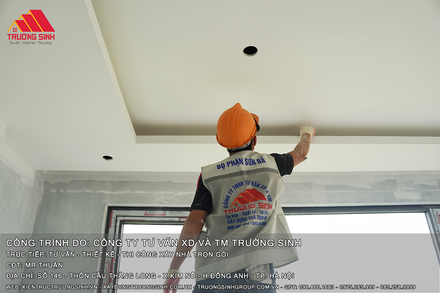 Tiến hành thi công bả Matit