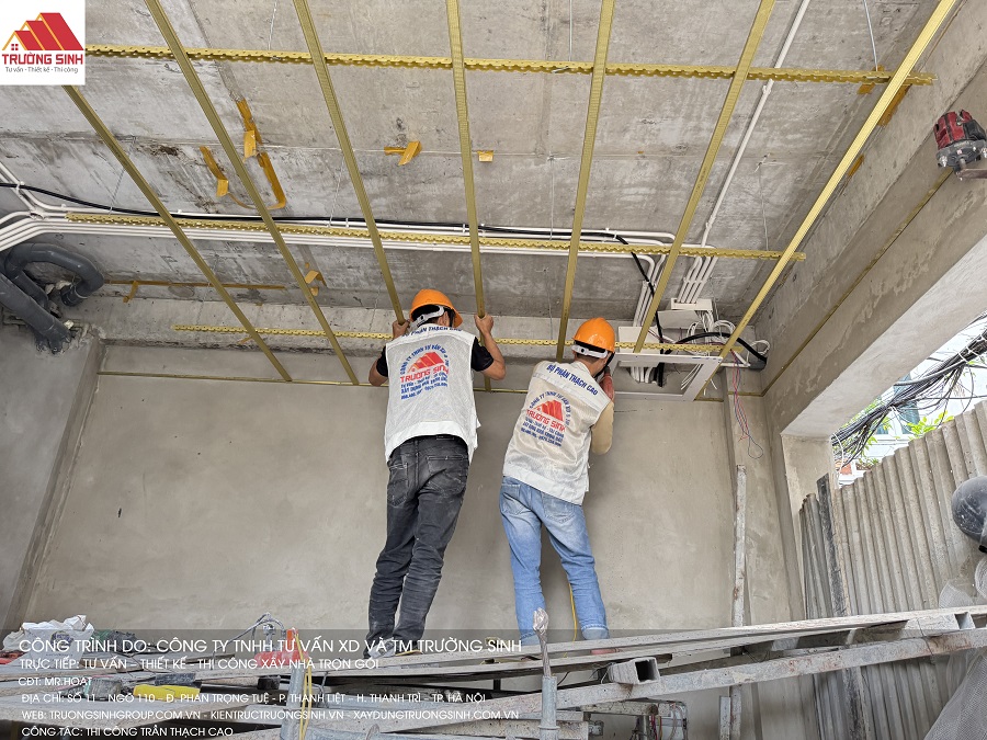 Trường Sinh thi công trần thạch cao chuyên nghiệp, chất lượng