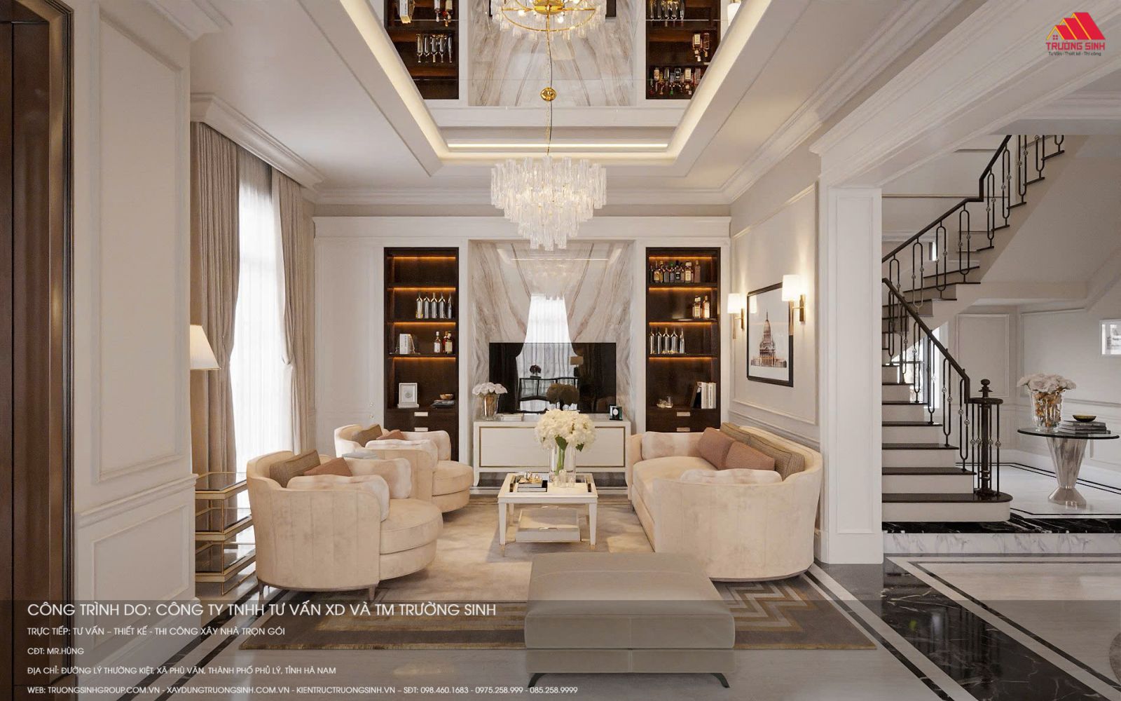 Thiết kế phòng khách tại Phủ Lý Hà Nam