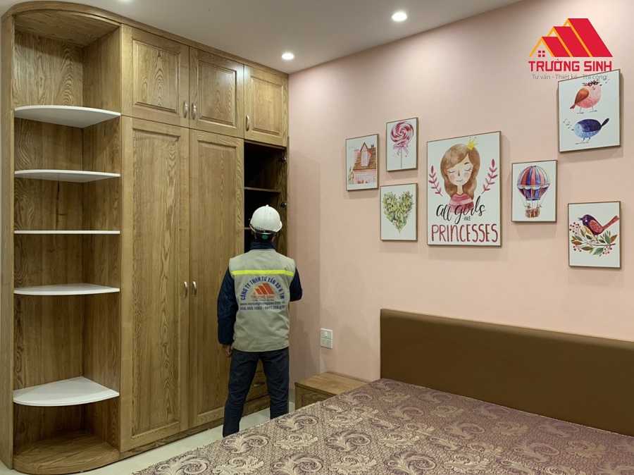 Nội thất tủ gỗ tự nhiên cho phòng ngủ tại Đống Đa