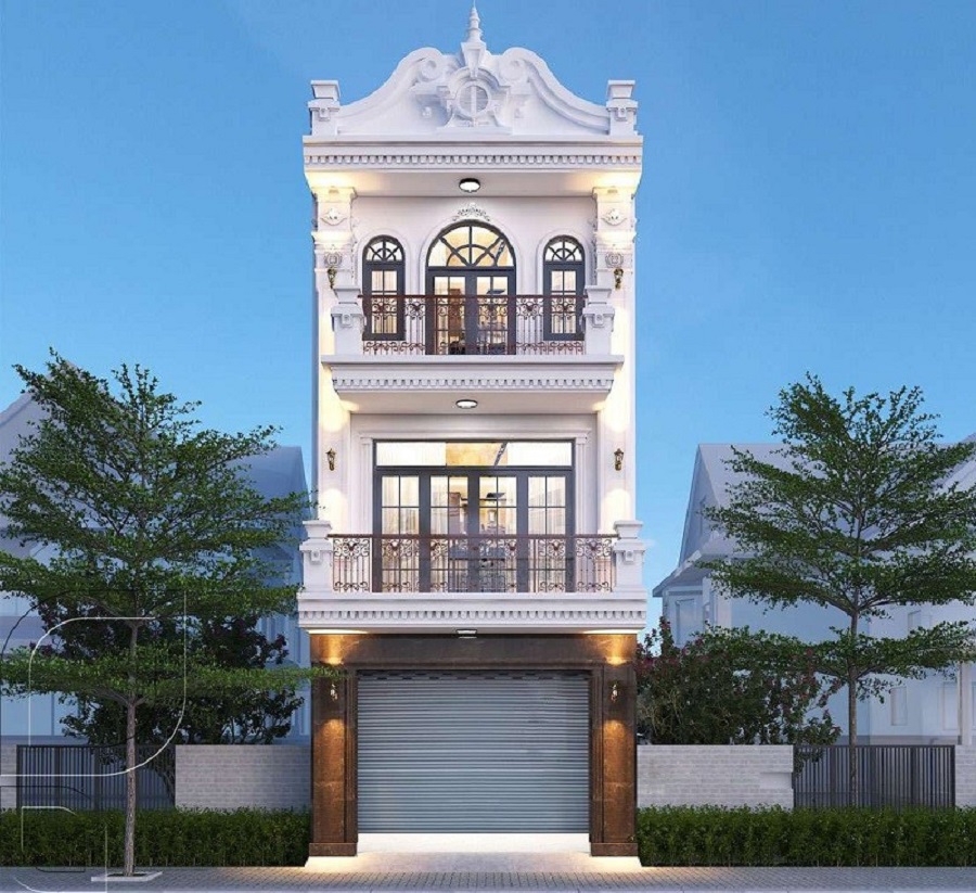 Mẫu nhà tân cổ điển 3 tầng 5x20