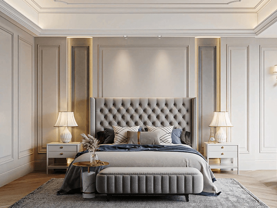 Phòng ngủ tân cổ điển được thiết kế phù hợp với từng thành viên trong gia đình