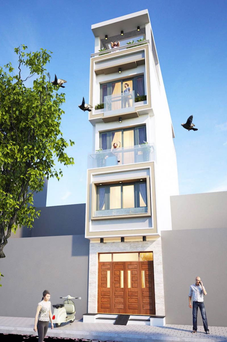 Mẫu nhà hẹp ngang 2m, 4 tầng