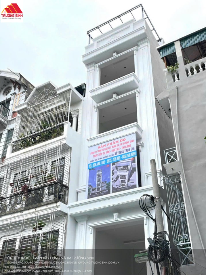 Thông tin về công trình 5 tầng 1 tum nhà anh Mạnh