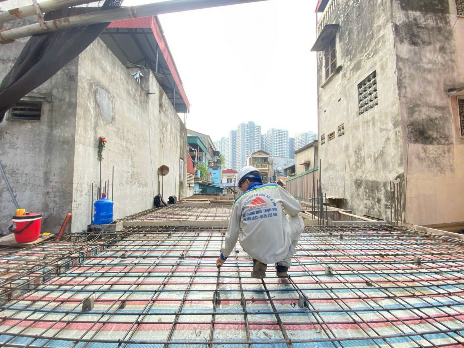 Chuẩn bị đổ bê tông