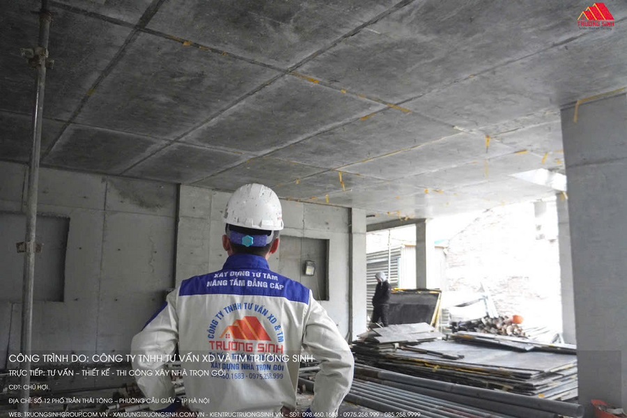 Xây nhà theo biện pháp đổ bê tông toàn khối