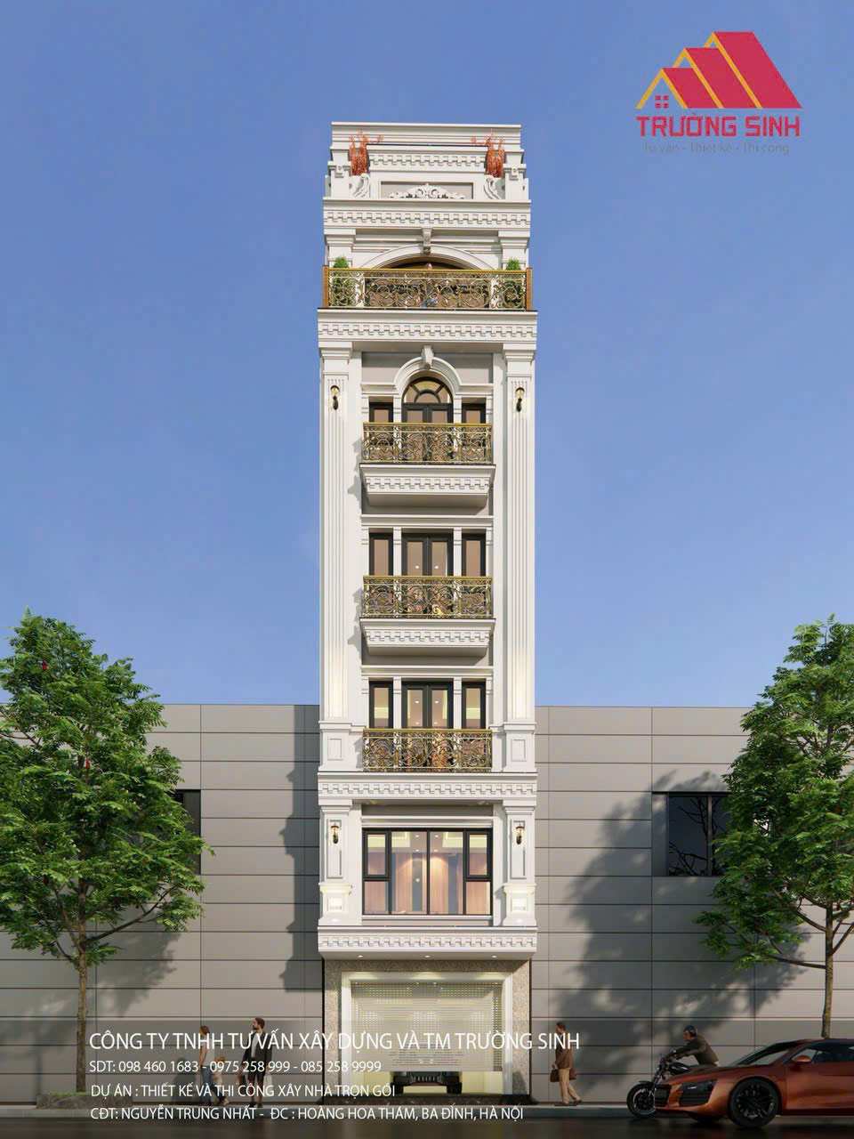 Dự án xây nhà trọn gói ngõ 173 Hoàng Hoa Thám, Ba Đình, Hà Nội